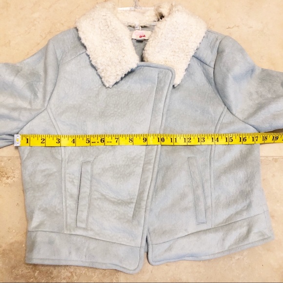 NWT GB Girls faux shearling moto/biker jacket - Picture 8 of 8